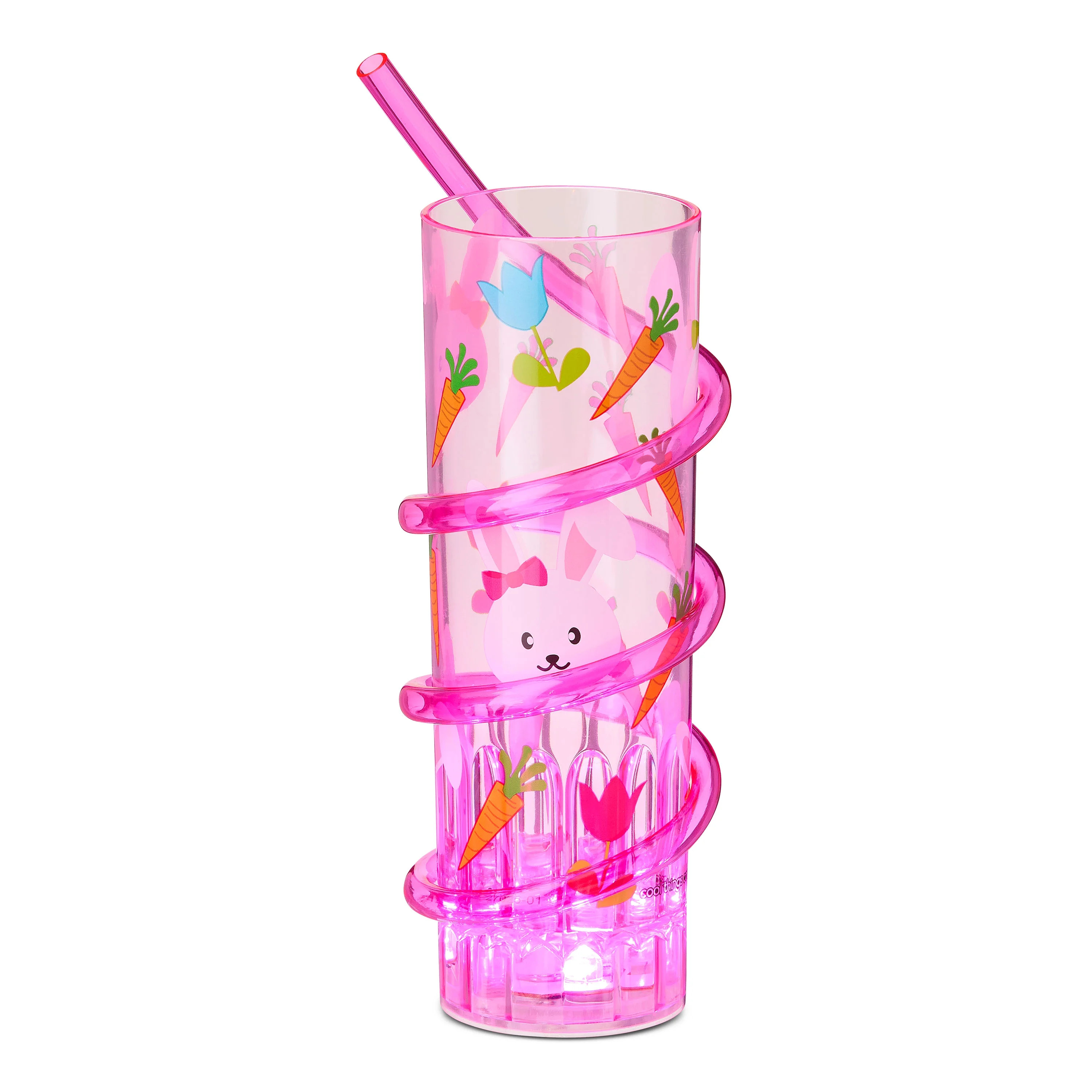 Light-Up Plastic Cup with Silly Straw Party Favor, Pink, Easter by Way To Celebrate | Walmart (US)