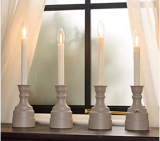 Bethlehem Lights (4) Premium Cordless Window Candles - QVC.com | QVC