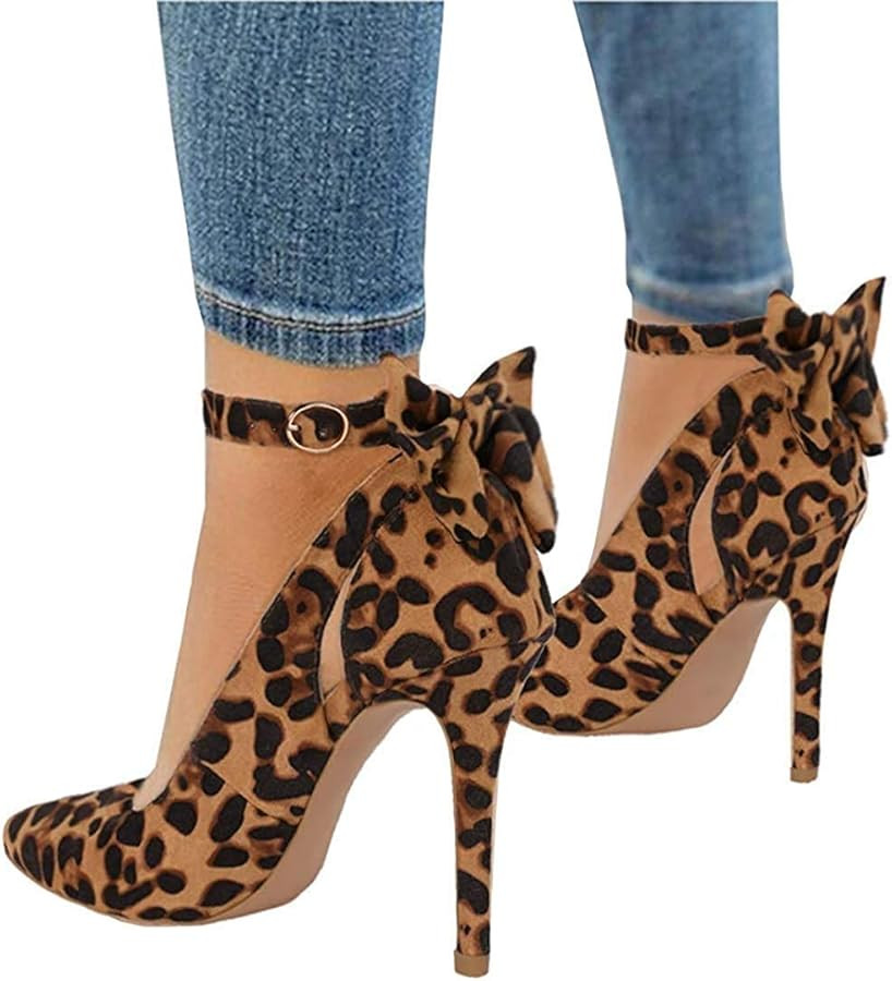 PiePieBuy Women's Pointed Toe High Heels Ankle Strap D'Orsay Pumps Shoes Bow Wedding Bowtie Back ... | Amazon (US)