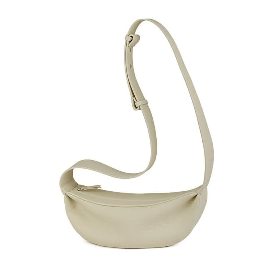 Genuine Leather Sling Bags Crossbody Women, Minimalist Style Casual Chest Bags with Wide Strap | Amazon (US)