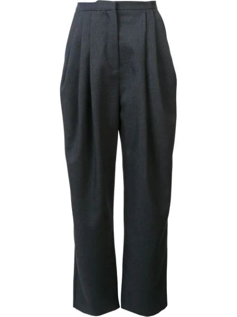 pleated tapered trousers | FarFetch Global