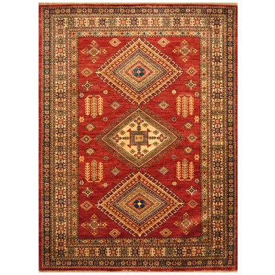 One-of-a-Kind Jevon Hand-Knotted Red/Ivory 5'10" x 7'9" Wool Area Rug | Wayfair North America