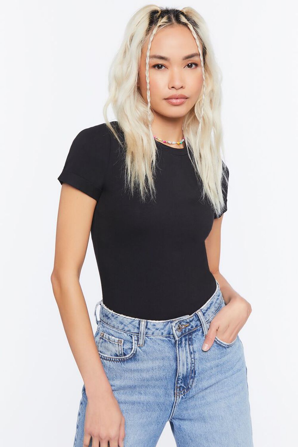 Cotton-Blend Tee Bodysuit | Forever 21 (US)