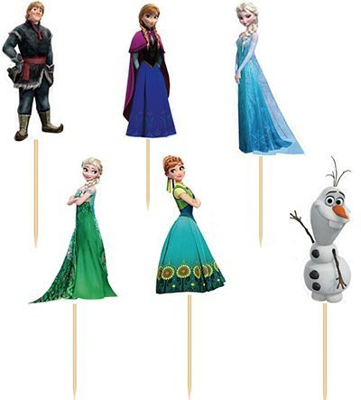 Set of 24 Pieces Frozen Cake Cupcake Decorative Cupcake Topper for Kids Birthday Party Themed Party | Amazon (US)