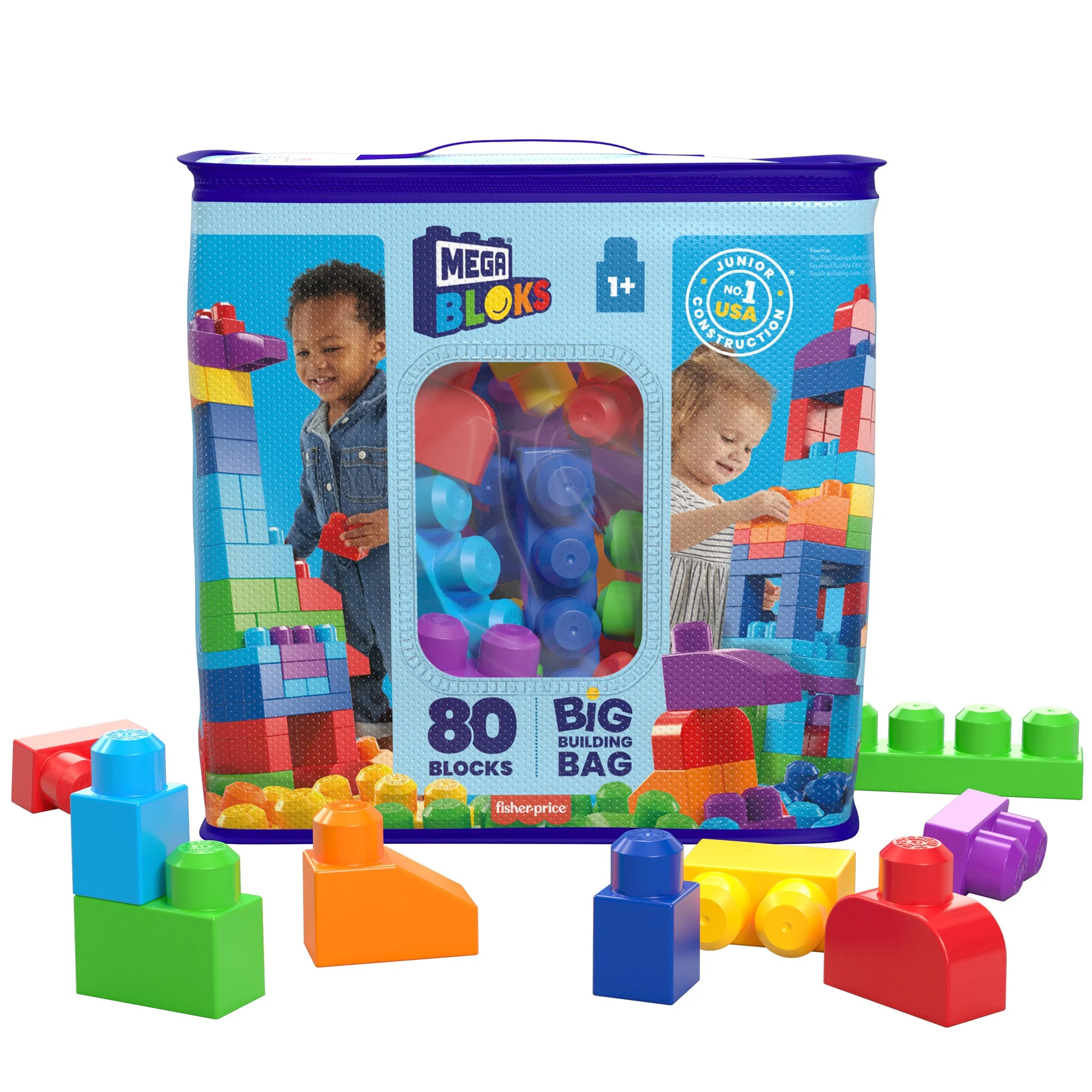 MEGA BLOKS Big Building Bag building set with 80 big building blocks | Walmart (US)