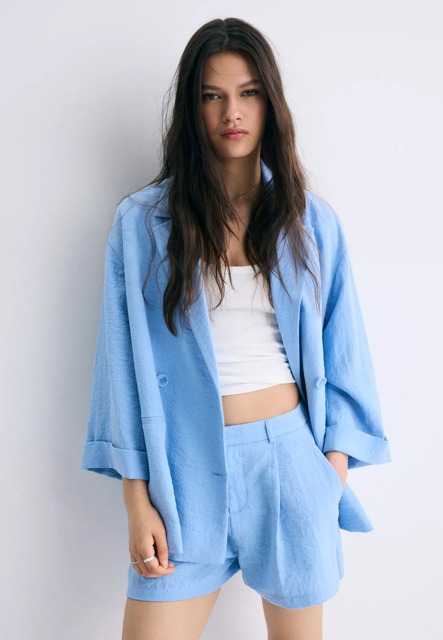 Smart rustic shorts - Women's fashion | Stradivarius United Kingdom | Stradivarius (UK)