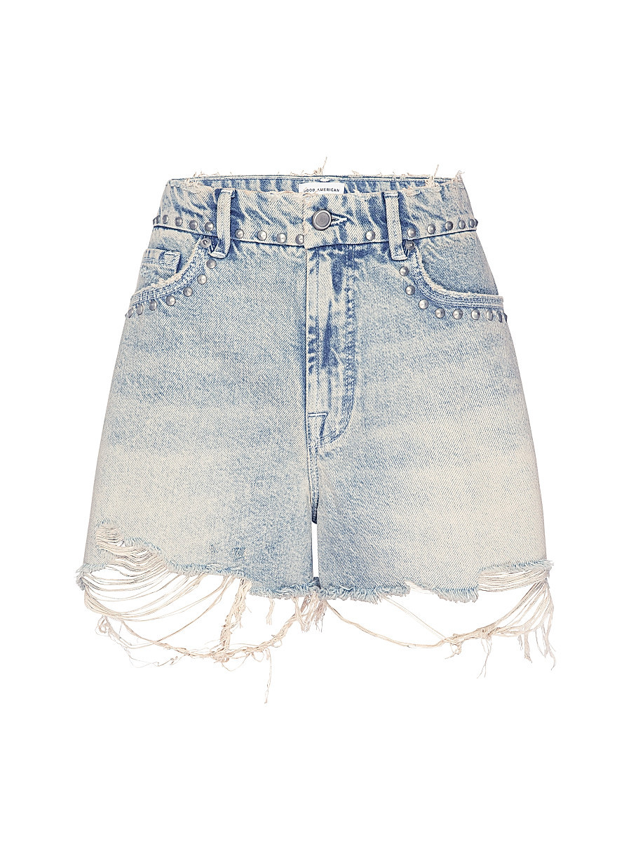Women's Good 90S Studded Shorts - Indigo - Size 2 | Saks Fifth Avenue