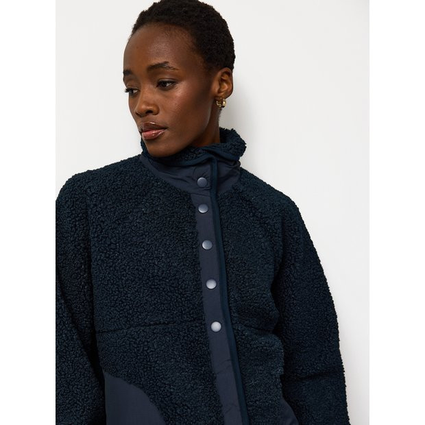 Buy The Navy Sporty Borg Fleece Jacket S | Hoodies and sweatshirts | Tu | Tu Clothing