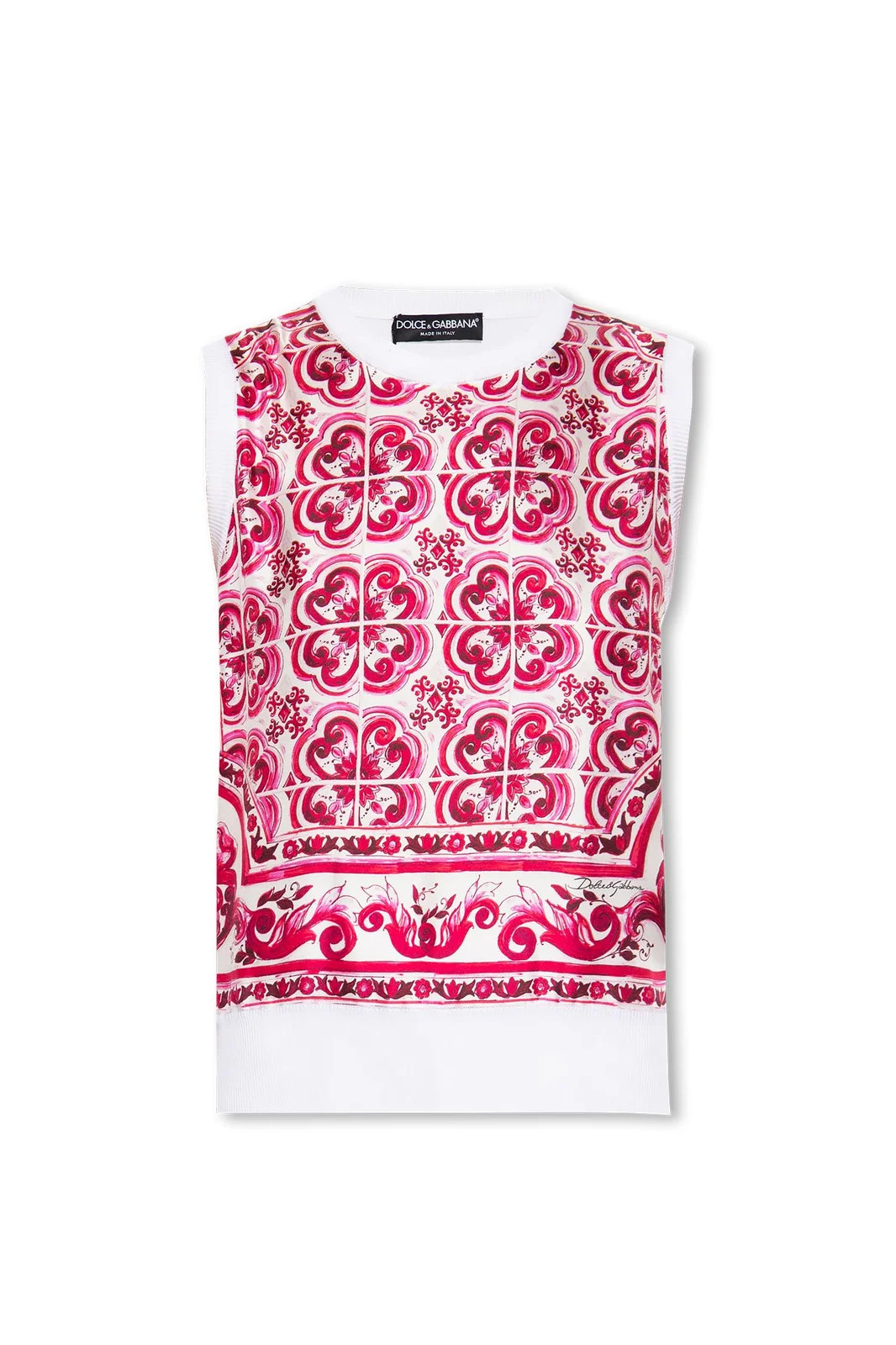 Dolce & Gabbana Majolica-Printed Twill Sweater | Cettire Global