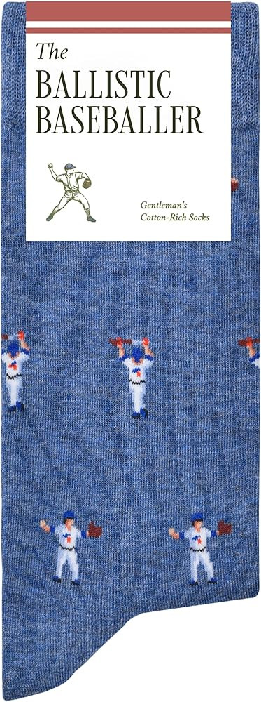 The Ballistic Baseballer Socks - Funny Baseball Socks - Funny Gifts for Men - 1 Pair, Size 8-13, ... | Amazon (US)