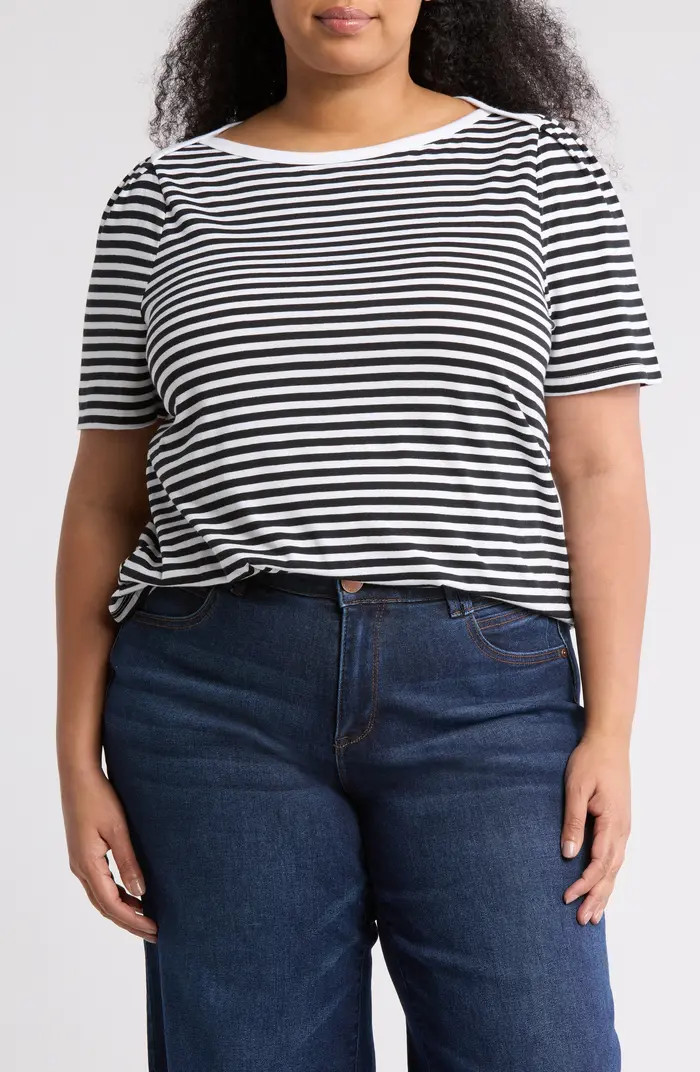 Caslon® Stripe Envelope Neck Knit Top | Nordstromrack | Nordstrom Rack
