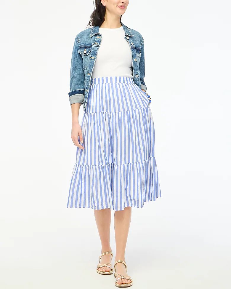 Petite tiered midi skirt | J.Crew Factory