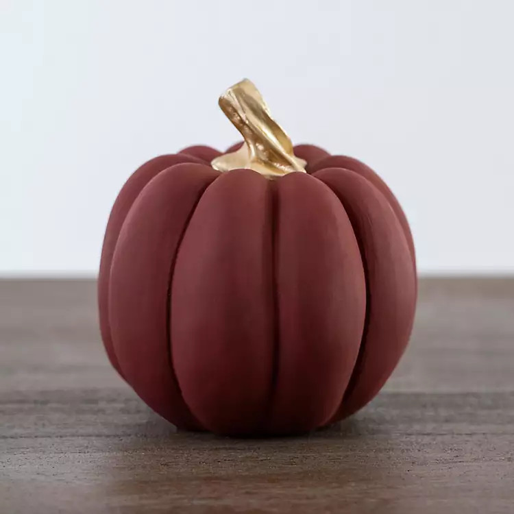 Red Chalk Paint Pumpkin | Kirkland's Home