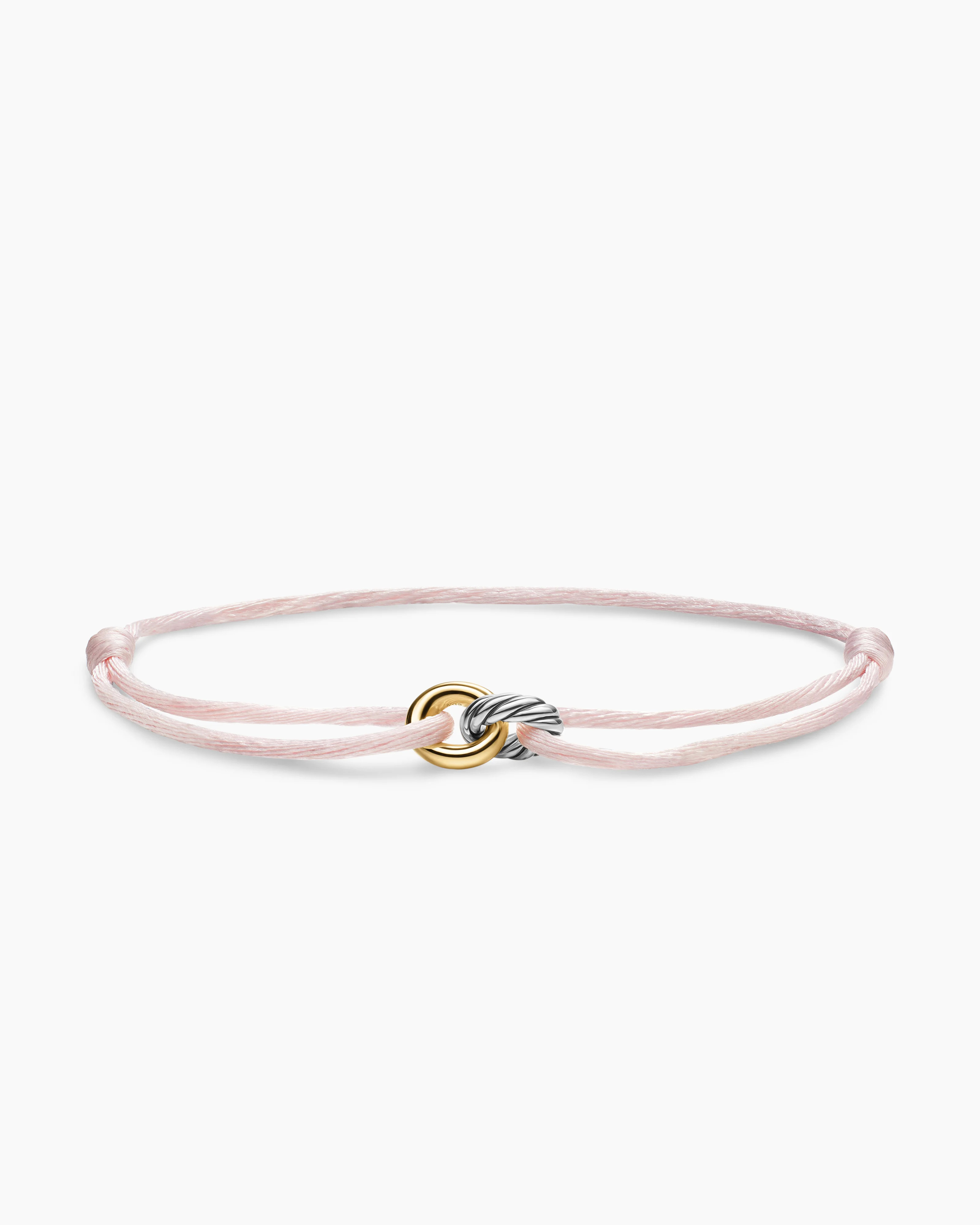 David Yurman | Sculpted Cable Linked Cord Bracelet in Blush Nylon with Sterling Silver and 14K Ye... | David Yurman