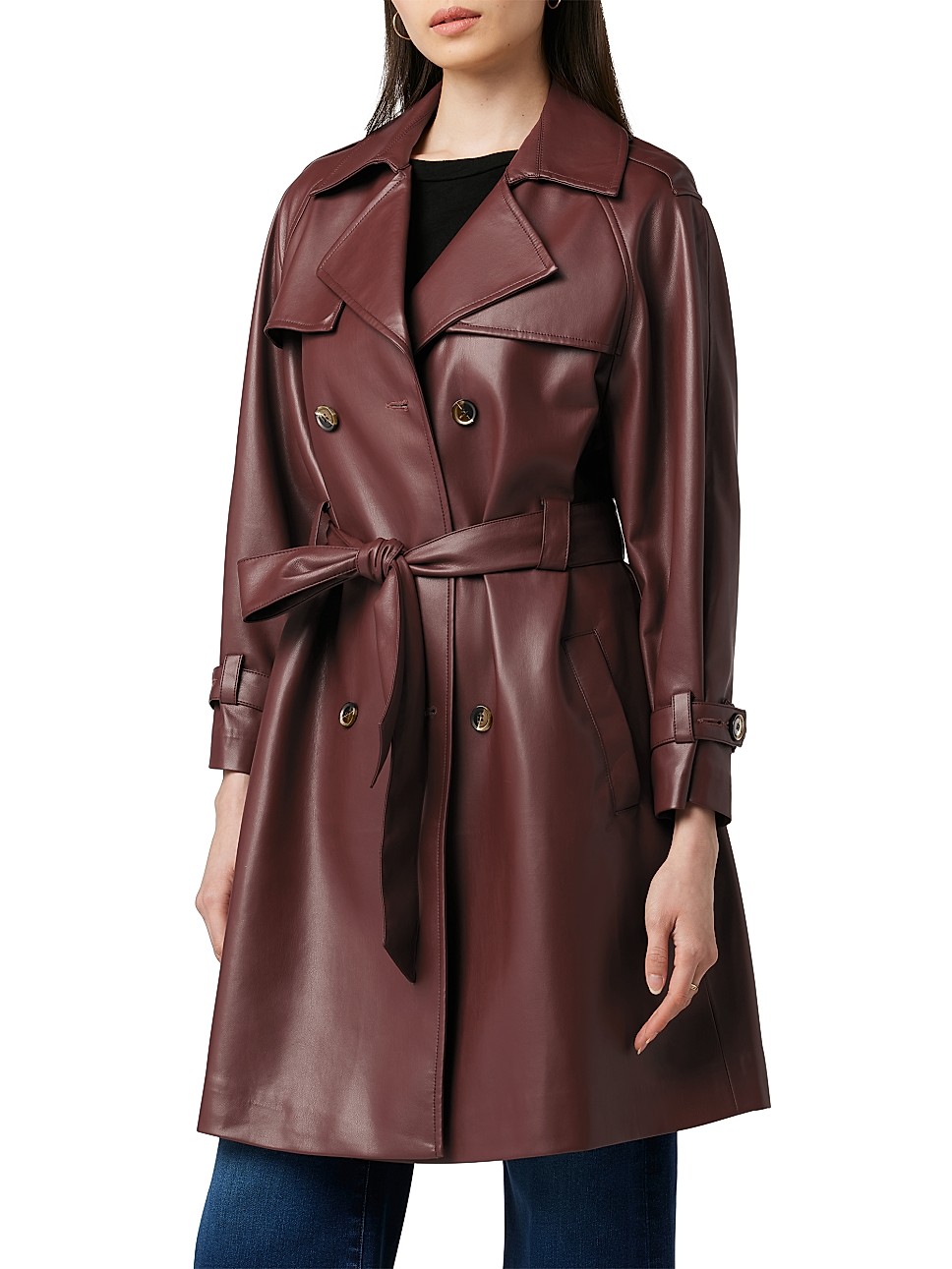 The Eliza Vegan Leather Trench Coat | Saks Fifth Avenue