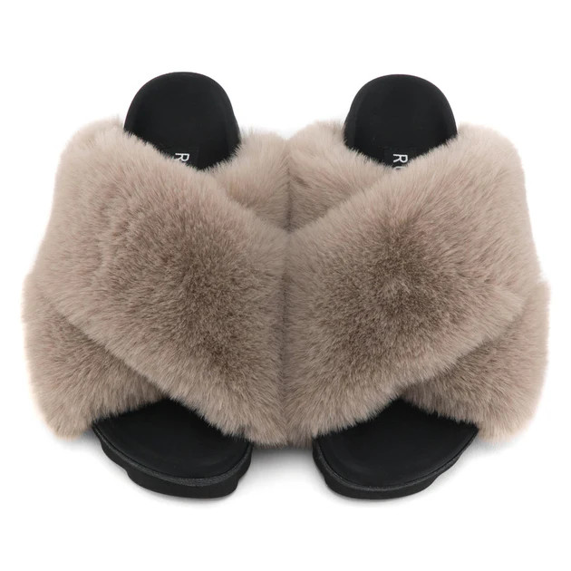 ROAM Cloud Slippers Nude Faux Fur | ROAM