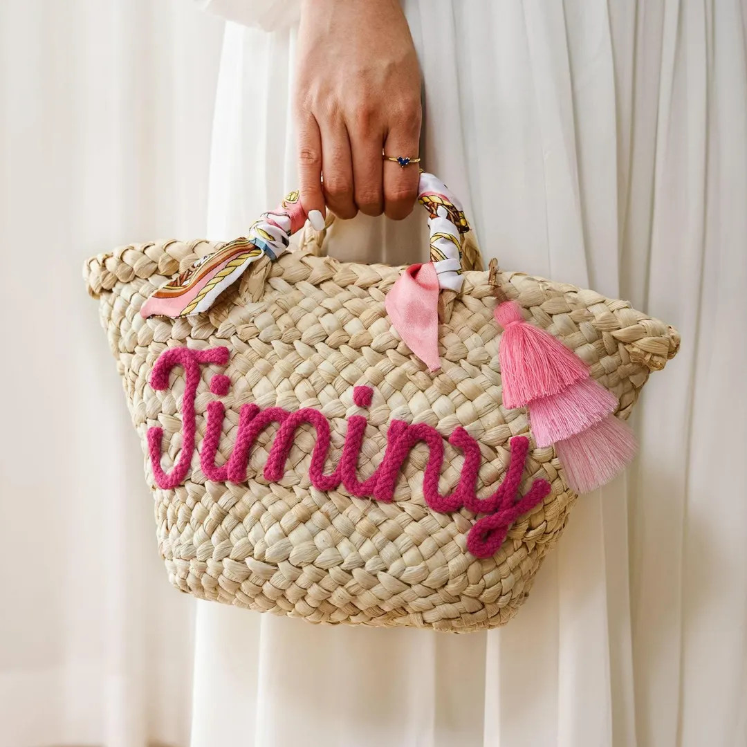 Personalized Bridesmaid Bag, Custom Straw Beach Bag, Bridesmaid Gift Basket, Bachelorette Party G... | Etsy (US)