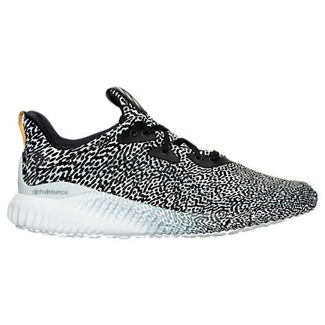 Adidas Women's AlphaBounce Print Running Shoes, White/Black | Finish Line (US)
