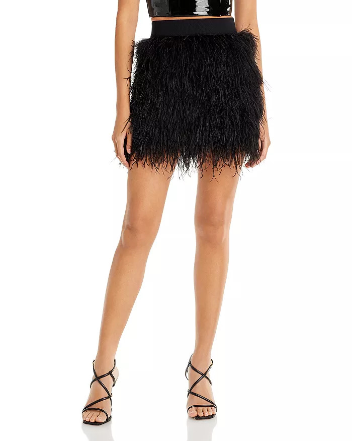 Cina Feather Embellished Mini Skirt | Bloomingdale's (US)