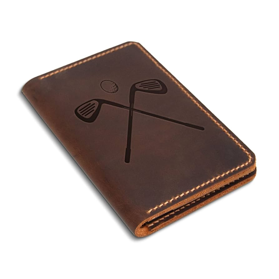 Leather Golf Scorecard Holder, Handstitched, Golf Gifts, Yardage Book Holder, Leather Gifts, Gift... | Amazon (US)