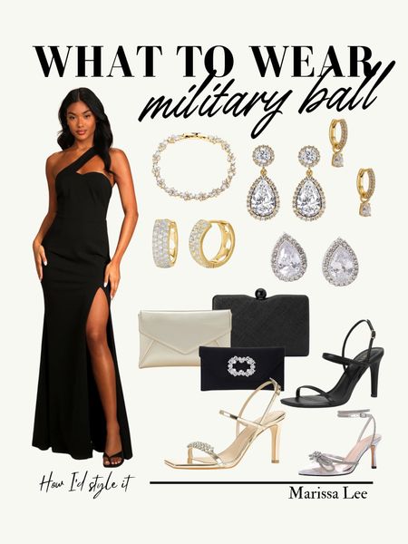 Are you getting ready for the 2023 Marine Corps ball and shopping for formal military ball dresses? Here’s formal black dress inspo and how I’d style it as a military spouse going to the Marine Corps Ball 💕 This look is perfect for a formal wedding, gala, or black tie event  

#LTKwedding #LTKstyletip #LTKshoecrush