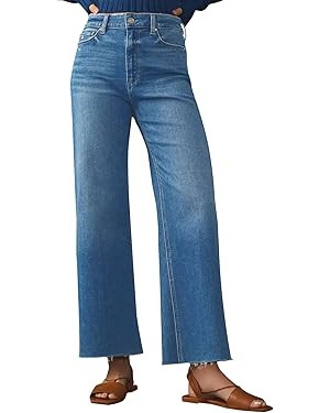 KUNMI Jeans for Women Wide Leg Baggy High Waist Boyfriends Straight Leg Stretchy Denim Pants Tren... | Amazon (US)