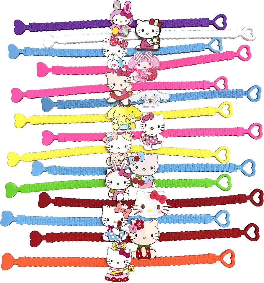 15pcs Cartoon Character Bracelets Wristband Bracelets for Birthday Party Supplies Favors Prize Re... | Amazon (US)