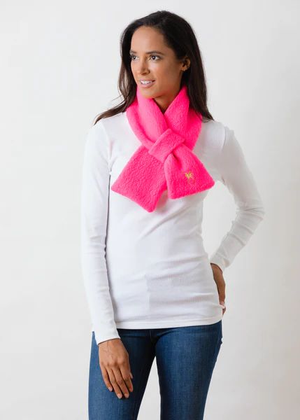 Frost St Scarf in Shearling (Neon Pink) | Dudley Stephens