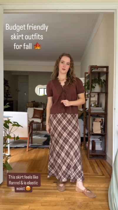 Fall plaid skirt outfit. Love this elastic skirt from @Target wearing small (sized up 1) top is xs petite. #target

#LTKSeasonal #LTKSaleAlert