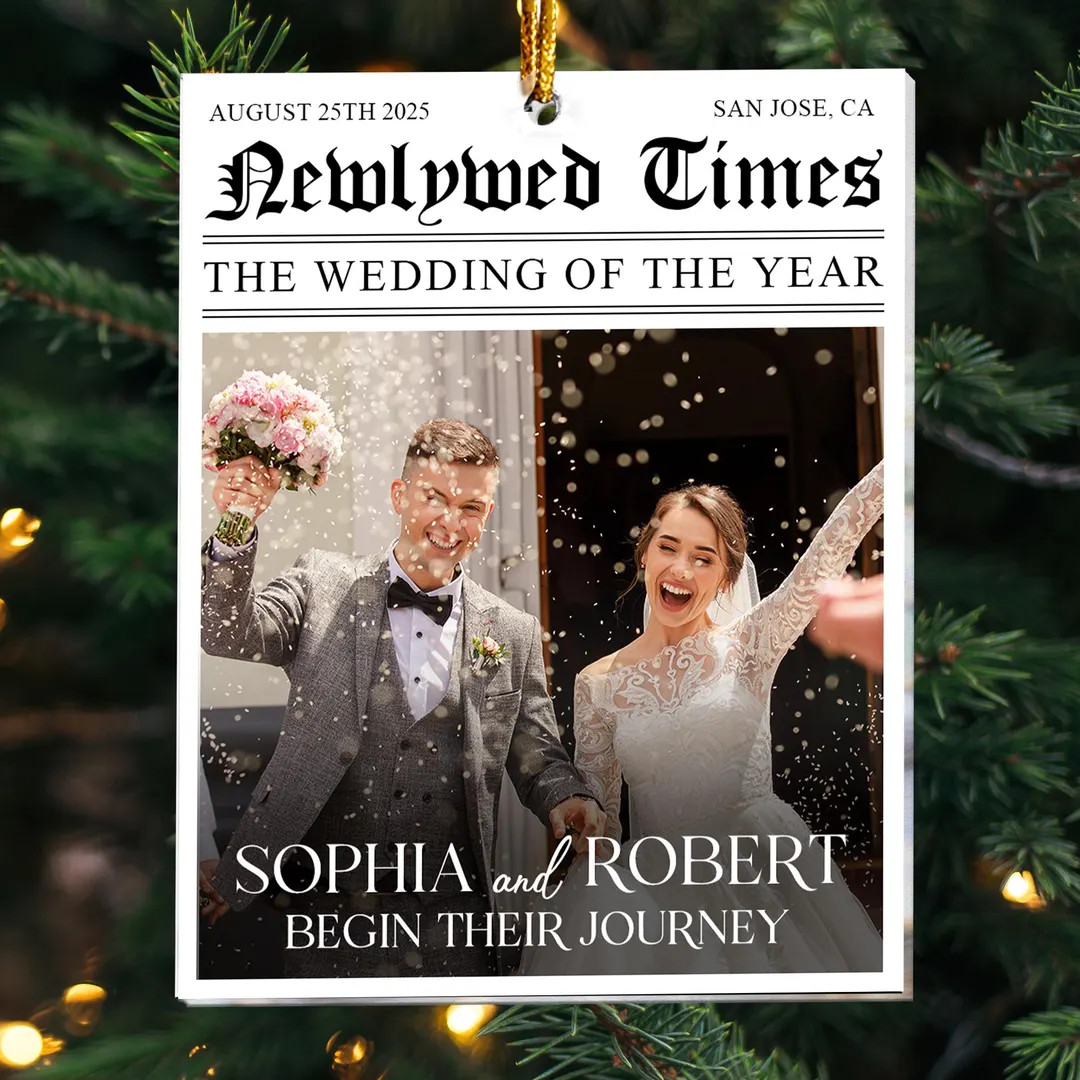 Personalized Wedding Times Photo Ornament, Newlywed Times, the Wedding of the Year Gift for Coupl... | Etsy (US)