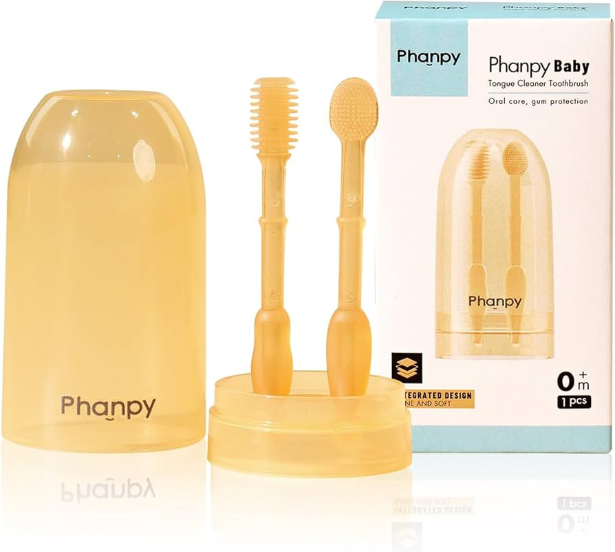 Phanpy Baby Toothbrush, Silicone Baby Tongue Cleaner Newborn, Infant Toothbrush 0-6 Months and 6 ... | Amazon (US)