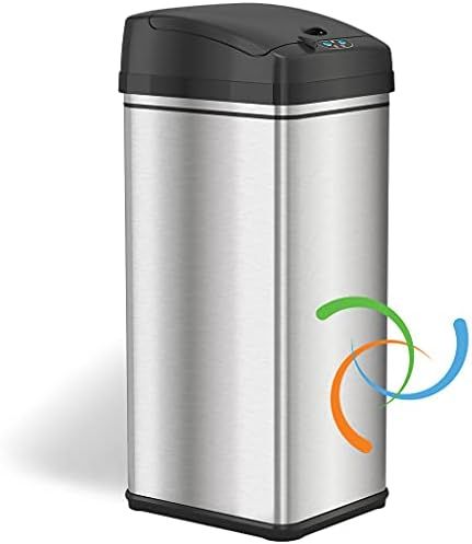 iTouchless 13 Gallon Automatic Trash Can with Odor-Absorbing Filter and Lid Lock, Sensor Kitchen ... | Amazon (US)