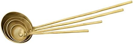 Creative Co-op Brass Round Handles & Hammered Texture (Set of 4 Sizes in Drawstring Bag) Ladles, ... | Amazon (US)