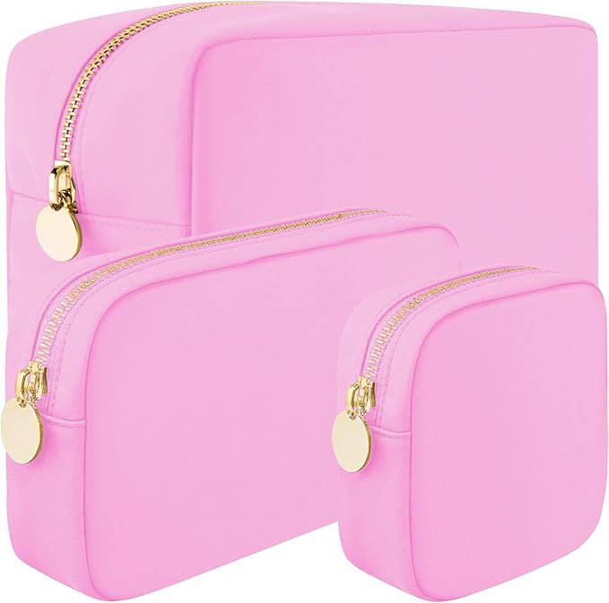 3 Piece Makeup Bag Set Mini, Small & Large Cosmetic Bags for Women & Girls Cute Makeup Bag Set, T... | Amazon (US)