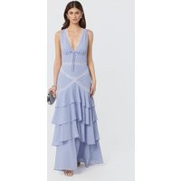 ASTR the Label | Evelyn Lace Trim Tiered Ruffle Maxi Dress in Periwinkle blue | Size XL | ASTR The Label (US)