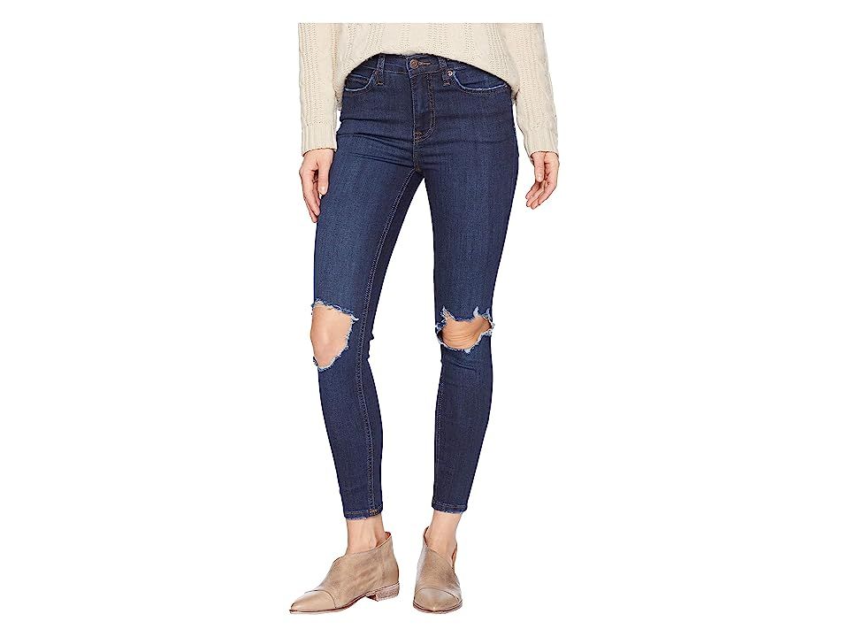 Free People Busted Skinny Jeans in Dark Blue (Dark Blue) Women's Jeans | Zappos