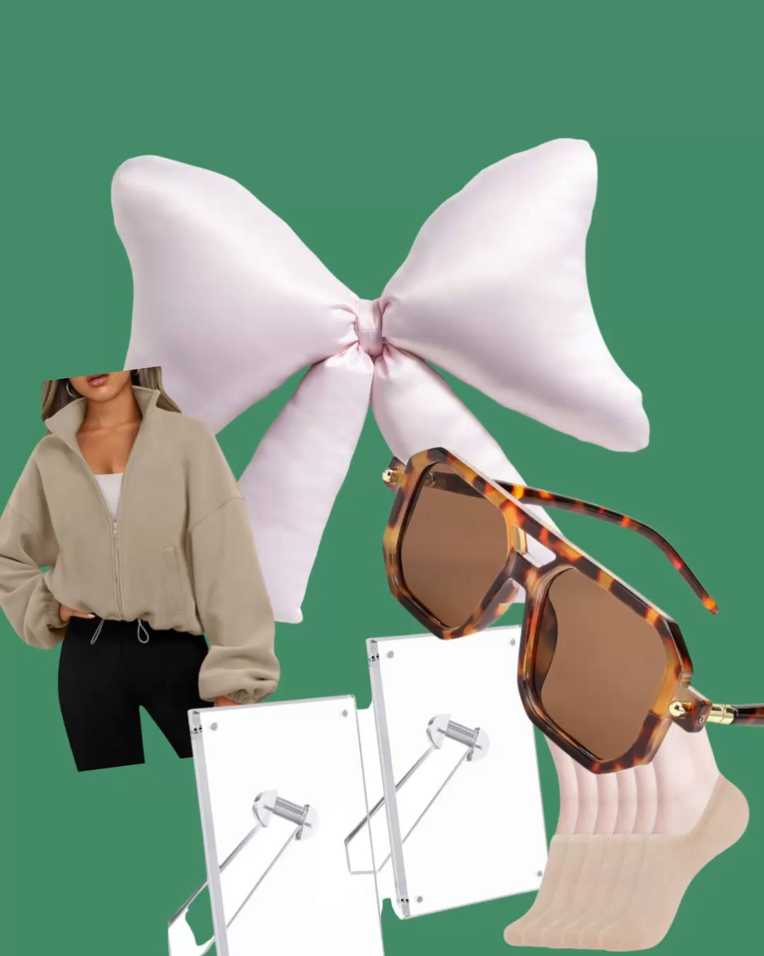 fun fave five this week! 
bows are having a moment and i’m here for it! this would be so cute above a bed or crib! it’s big!
fun sunnies - tons of color options and combos
the best no show socks you need- mine were dirty last week and i wore a different brand and was annoyed all day by them slipping down off my heels. these never slip!
clear, simple acrylic frames that magnetically close over your picture so easy to keep your pics current. 
this jacket that’s so cute and i love the color!