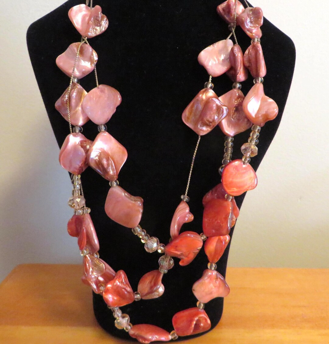 Coral Shell Abalone Necklace: Vintage Boho Beaded Jewelry - Etsy | Etsy (US)