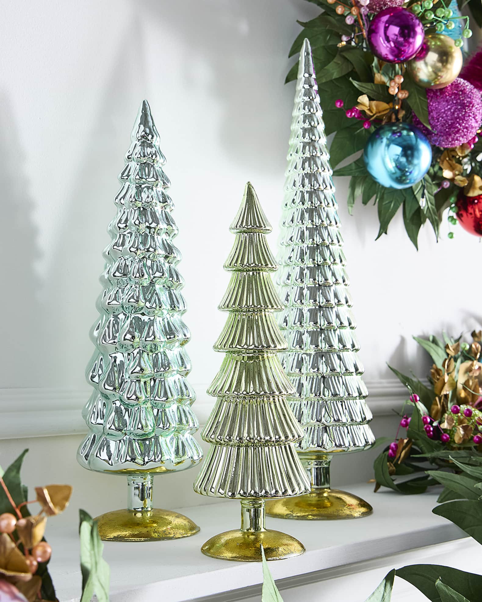 Winter Green Large Hue Trees, Set of 3 | Neiman Marcus