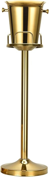 Champagne Bucket with Stand,Ice Bucket with Stand Stainless Steel Bucket Wine Chiller On Stand 12... | Amazon (US)