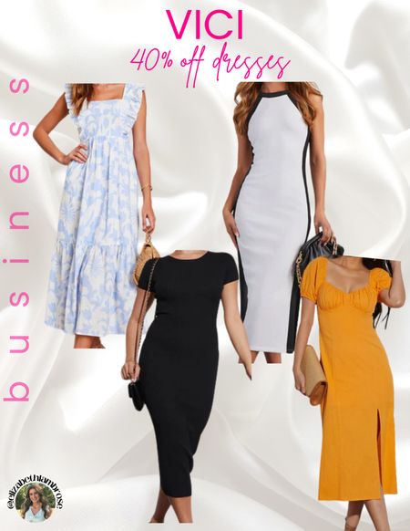 40% OFF DRESSES AT VICI
picked some styles that I thought were serving business casual! perfect for my 9-5 girlies!
i personally love the white and black contrast dress, giving old money vibes! 

dresses | office | work | business | casual | work attire | capsule | dinner | night out

#LTKstyletip #LTKworkwear #LTKsalealert