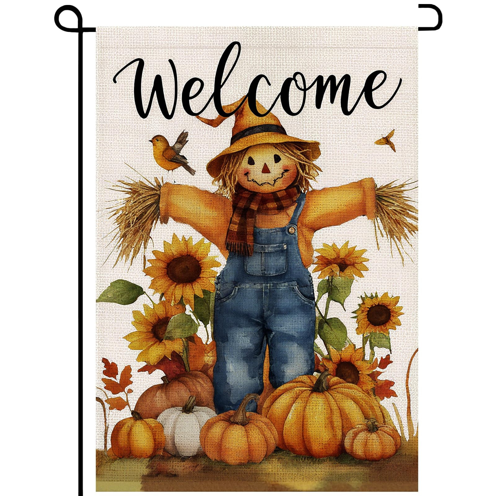 Fall Thanksgiving Scarecrow Garden Flag 12x18 Vertical Double Sided Welcome Pumpkin sunflower Gar... | Amazon (US)
