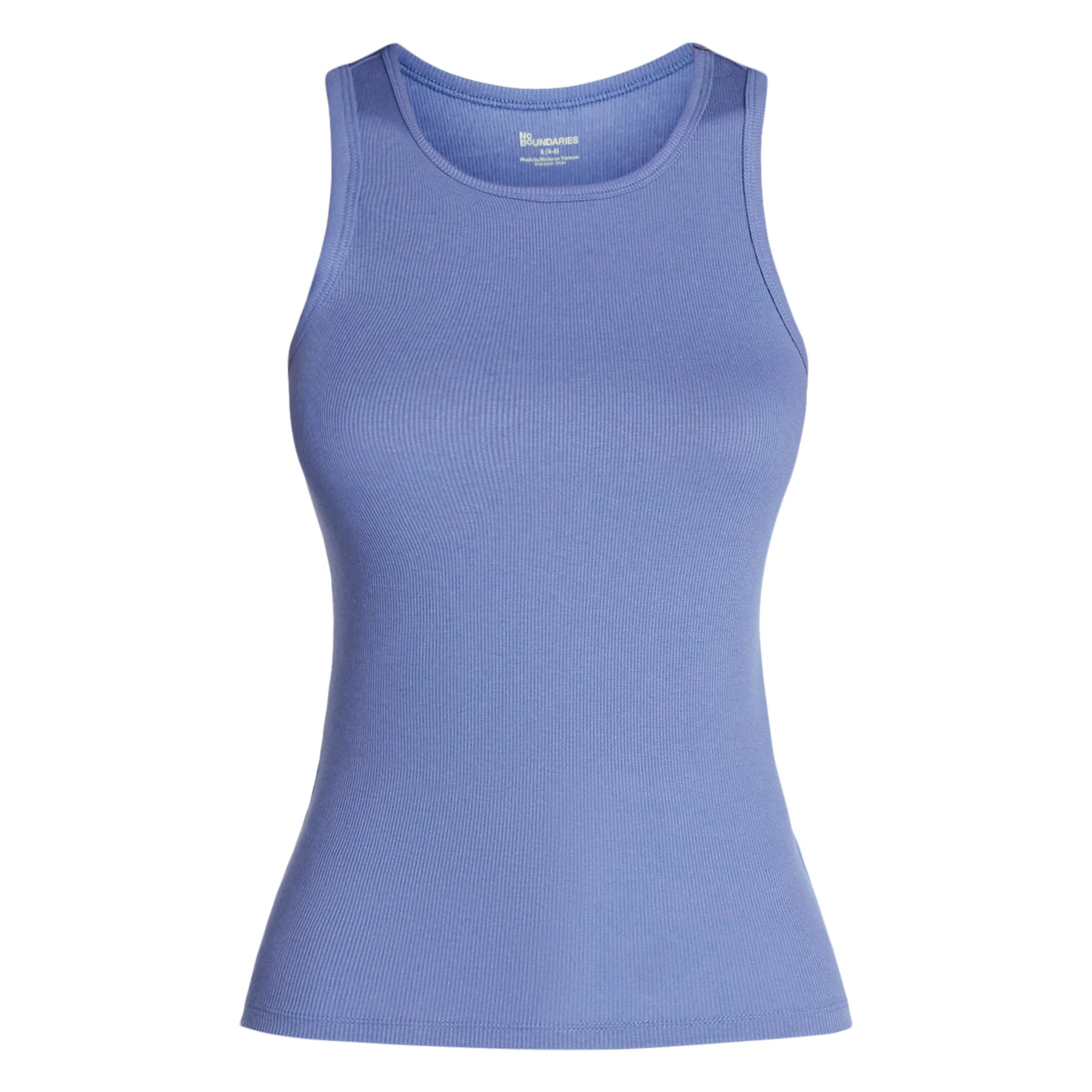 No Boundaries Ribbed High Neck Tank Top, Women's XXS-XXL | Walmart (US)