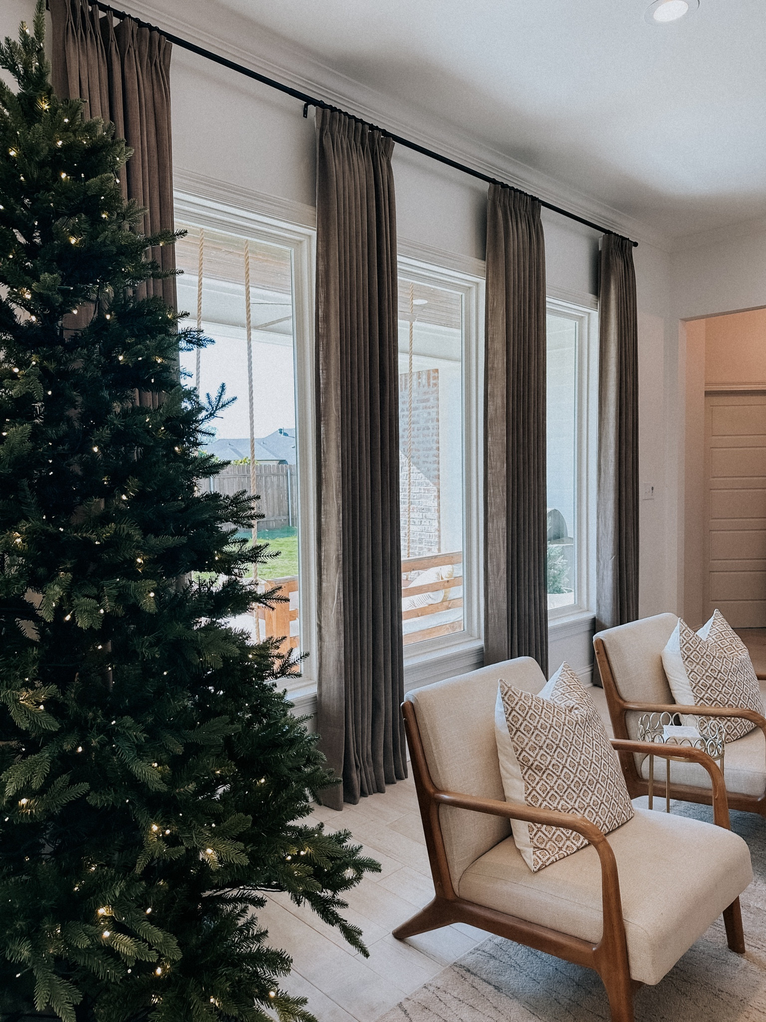 Product Name: Liz Linen Drape Pleated 
Color:Taupe Grey 1908-8
Header Style: Triple Pleat
Single Panel Width & Length (in inches): (4) four panels to be 53' W x 113' L // (2) two panels to be 60'W x 113' L
Liner Type: unlined 
Memory Shape (Yes/No): Yes
Matching Tieback (Yes/No): No