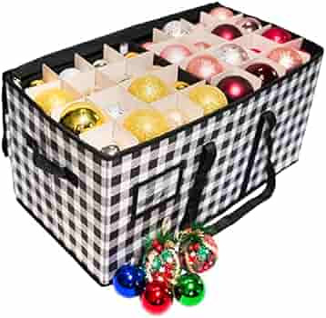 Amazon.com: Large Christmas Ornament Storage Container Box, Fits up to 128 Ornaments, Holiday Xma... | Amazon (US)