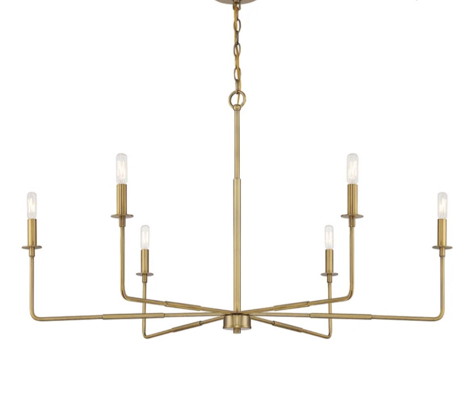 beautiful brass chandelier at a banger of a deal! 

#LTKhome