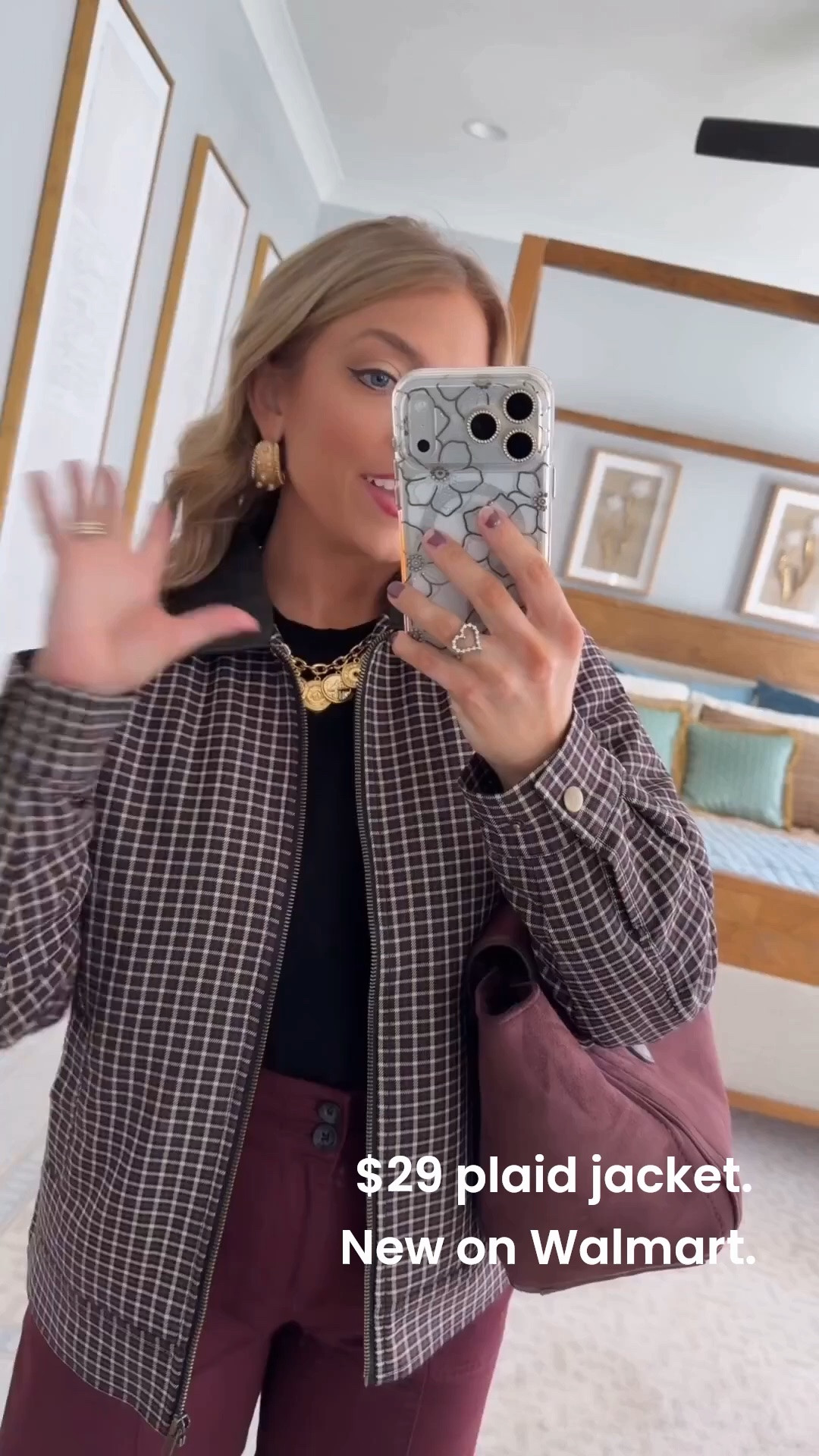Burgundy is having a MOMENT and Walmart nailed this one! 😍 These burgundy jeans paired with the coordinating plaid jacket make the cutest fall outfit. I love the mix of rich wine tones with the dark top, matching boots and bag, plus gold jewelry to finish it off. Such a good Walmart fashion new arrival for creating an elevated fall look on a budget! ✨

#WalmartFashion #WalmartFinds #WalmartNewArrivals #WalmartStyle #BurgundyOutfit #PlaidJacket #FallFashion #FallOutfit #AffordableFashion #WalmartOutfit #FallStyle #AffordableStyle

#LTKootd #LTKPetite