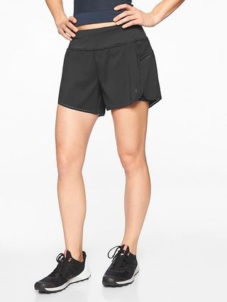 Athleta Womens Laser Run 2 In 1 Short 4'' Black Size 1X | Athleta