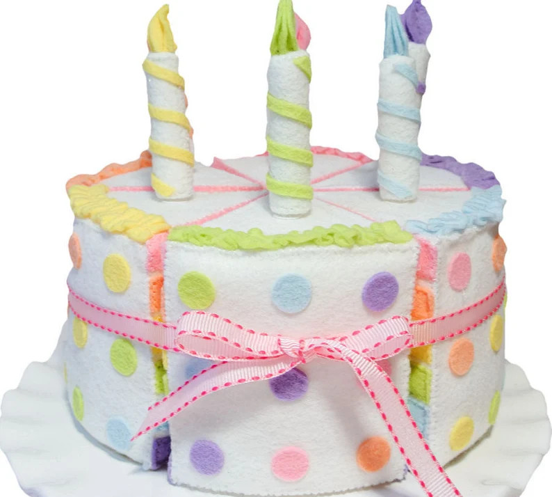 Felt Cake Set Rainbow cake. Felt Food, Felt Cake, Party Decor, Rainbow Cake, Toy food, Rainbow pa... | Etsy (US)