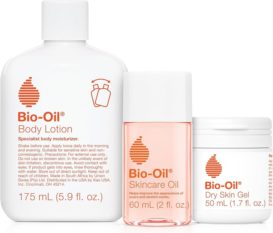 Bio-Oil Skincare Set, Trial Kit for Scars, Stretchmarks, and Dry Skin, 3 Pc Travel Size Kit Inclu... | Amazon (US)